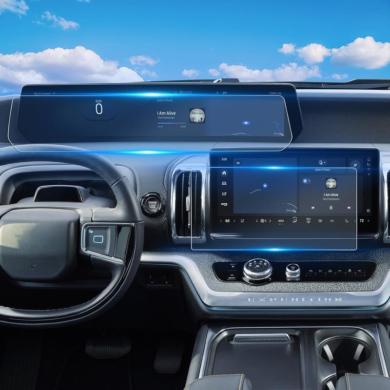 WEIPIN For 3PCS Glossy Tempered Glass 2025 2026 Ford Expedition 13.2 Inchch Touchscreen & 24 Inch Integrated Dashboard Screen Protector - Expedition Accessories - Image 1